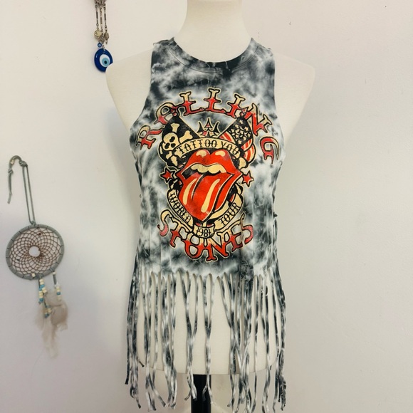 Rolling Stones Fringe Tank Top - Picture 1 of 6